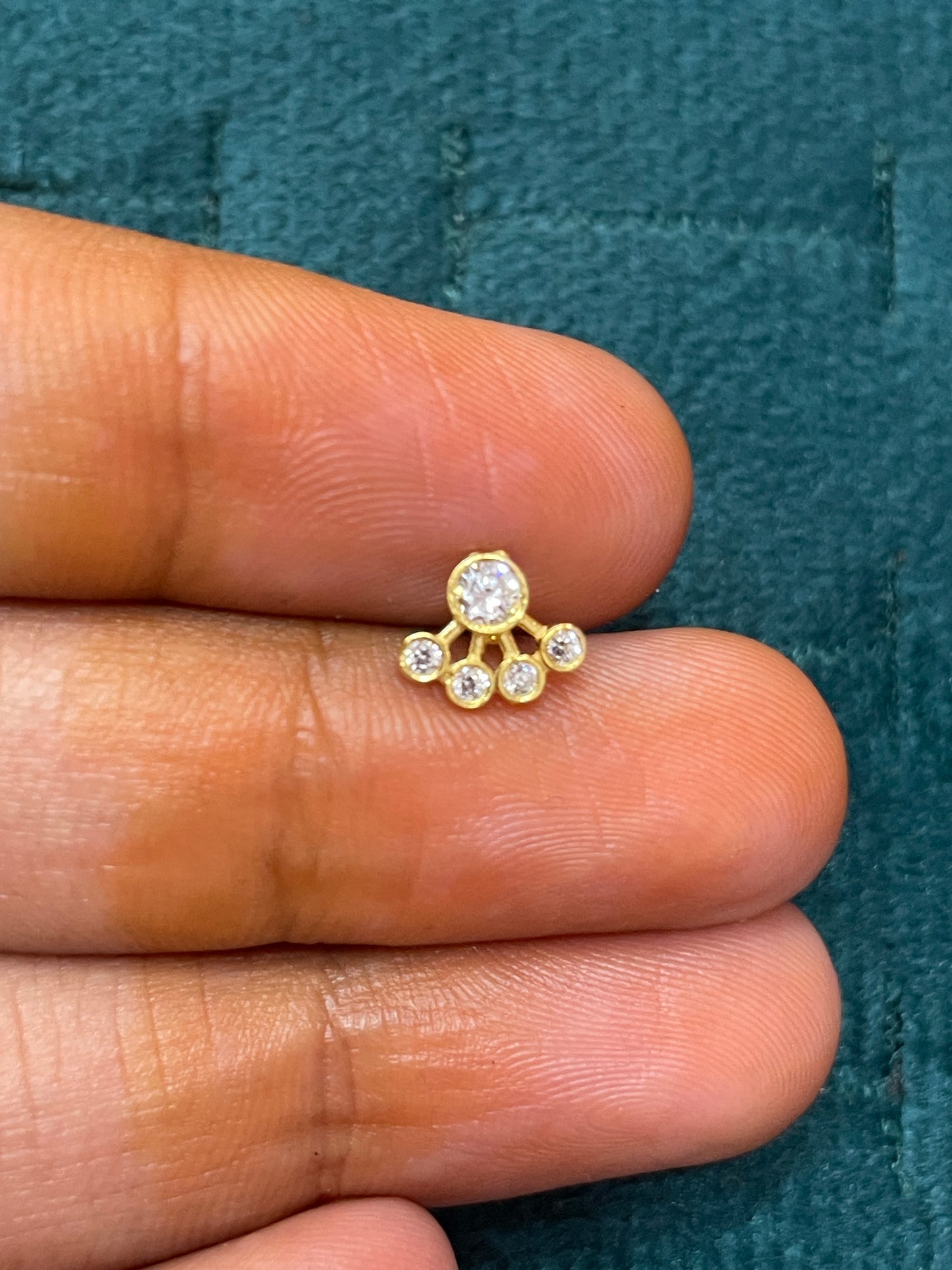 92.5 Silver Gold Plated Second Studs | Stylish Minimal Shine Design | Elegant Fashion Jewellery