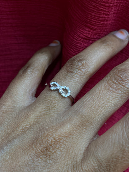 925 Silver Infinity Heart Ring