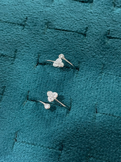 92.5 Sterling Silver Clover Toe Rings for Women | Lucky Charm Floral Design