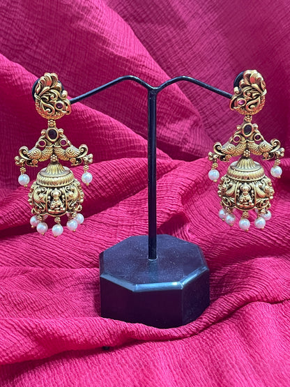 92.5 Silver Gold Plated Jhumka Earrings for Women | Elegant Traditional Design | Ethnic Festive Jewellery