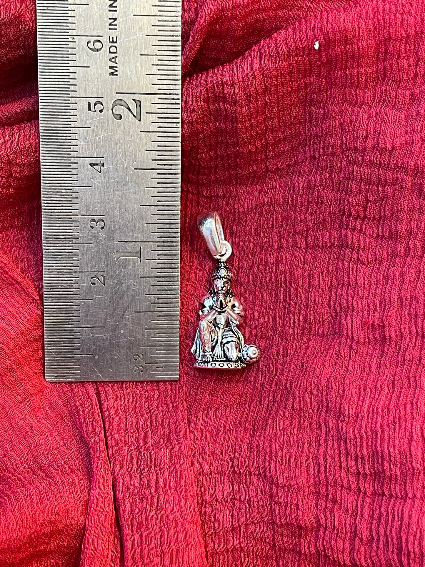 92.5 Silver Oxidised Hanuman Pendant for Men & Women | Bajrangbali Antique Design | Temple Jewellery