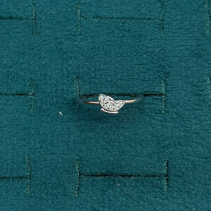 92.5 Sterling Silver Pave CZ Butterfly Finger Ring for Women