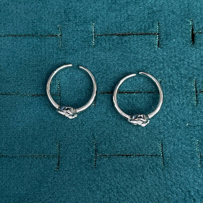 92.5 Sterling Silver CZ Triple Swirl Open Toe Rings for Women — Pair