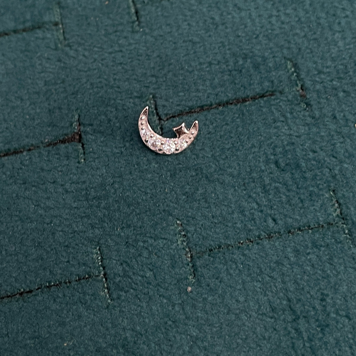 925 Silver Starry Moon Studs - Ball back pair