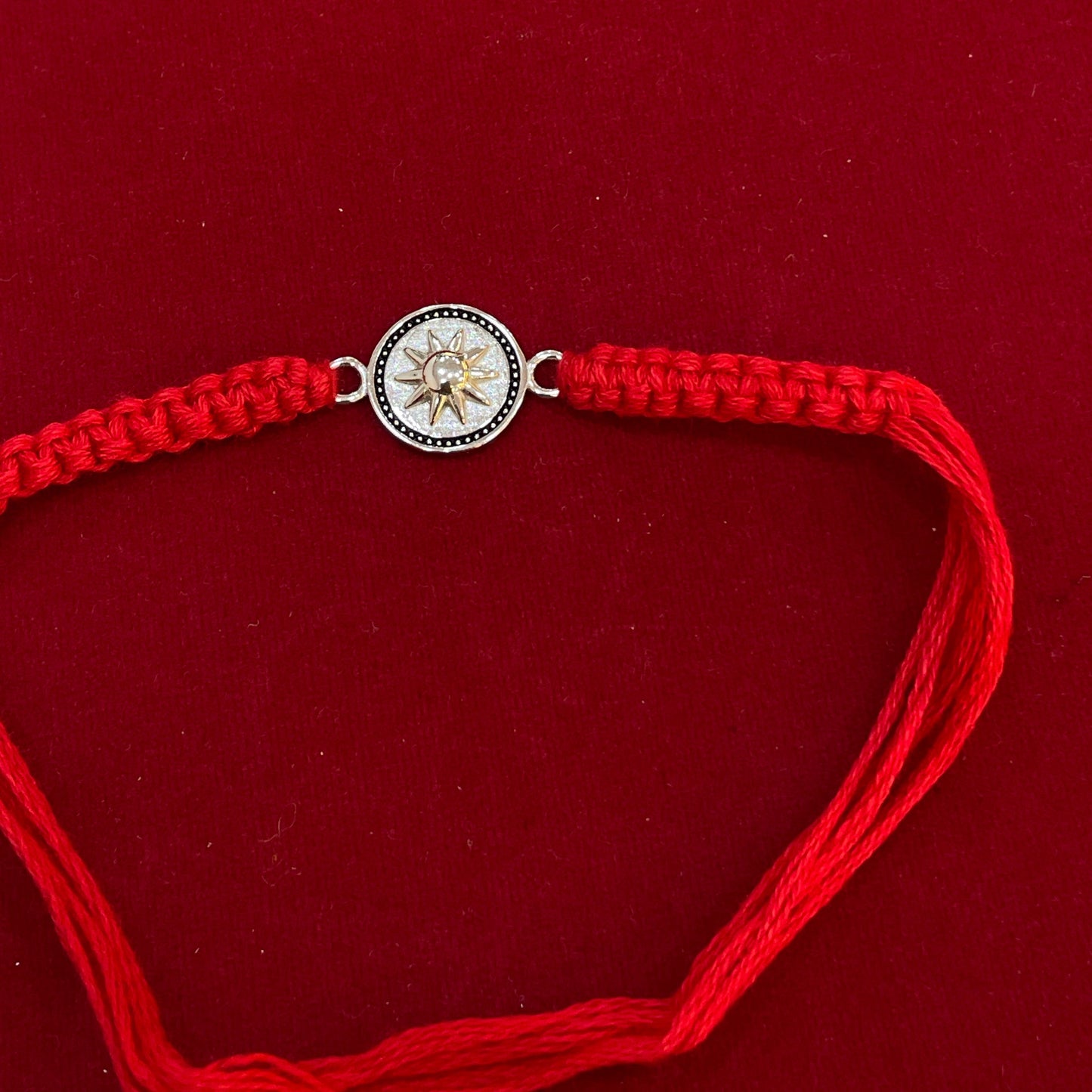 925 Sterling Silver Star Rakhi | Red Thread Rakhi for Raksha Bandhan