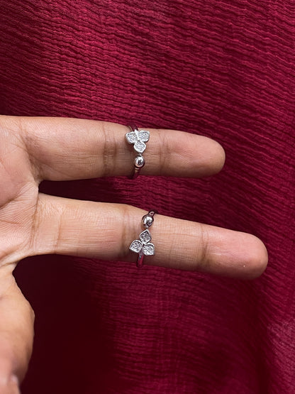 925 Silver Floral Toe rings