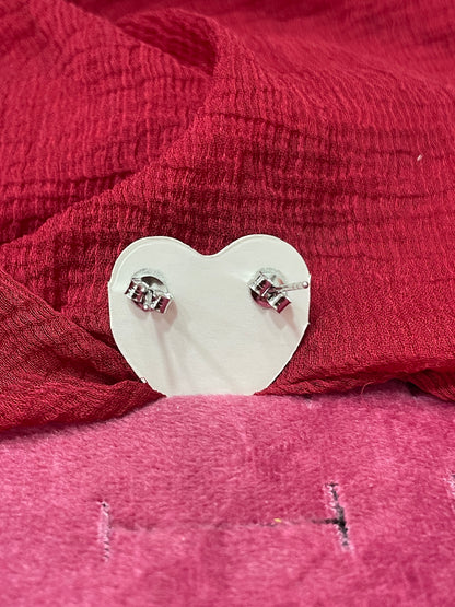 92.5 Silver White Stone Triangle Studs | Stylish Geometric Design | Jewellery