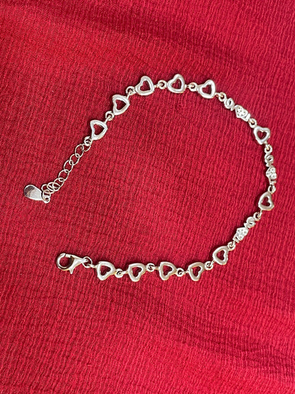 925 Silver Love Heart Bracelet