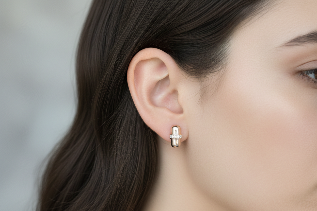 92.5 Silver Rose Gold Plated Minimal Earrings for Women | Elegant Simple Design | Jewellery