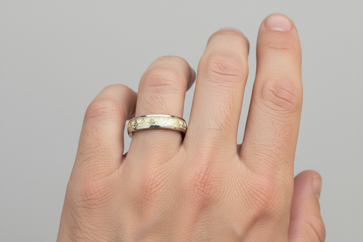 92.5 Silver Radium Men’s Ring | Stylish Unique Glow Design | Elegant Jewellery