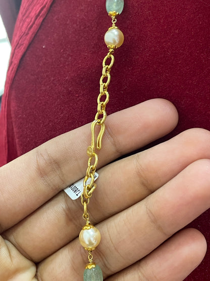 Silver gold plated multicolor nakshi mala 21 inches