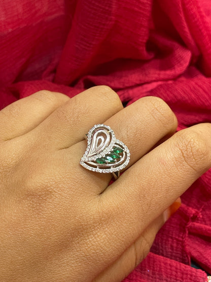 92.5 Silver Classy Heart Ring for Women Size 13 | Stylish Romantic Design | Elegant Jewellery