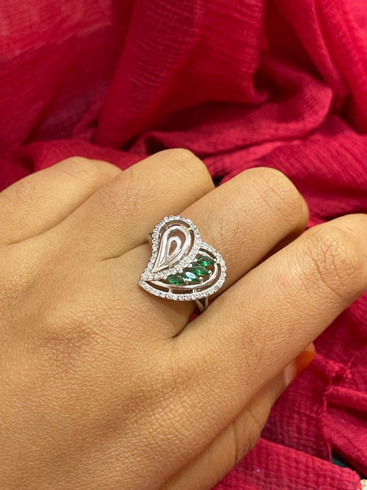 92.5 Silver Classy Heart Ring for Women Size 13 | Stylish Romantic Design | Elegant Jewellery