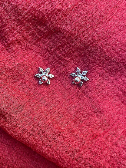 92.5 Silver Floral Earrings | Classic Flower Design | Elegant Jewellery