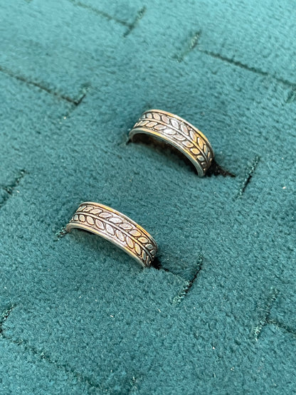 92.5 Silver Oxidised Adjustable Toe Rings for Women | Leaf Pattern Design