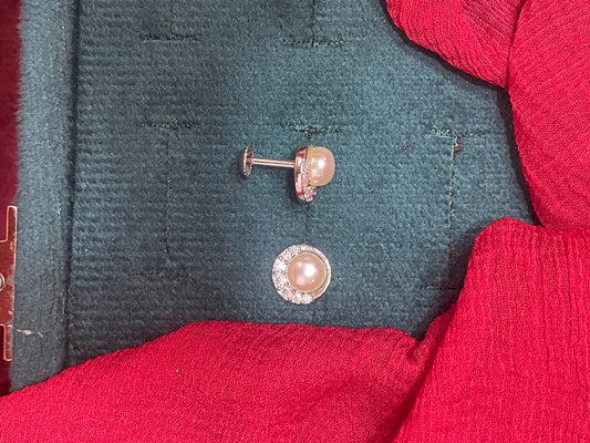 92.5 silver classy stylish pearl earrings