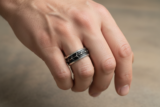 92.5 Silver Oxidised Men’s Ring Size 18 | Stylish Antique Finish | Elegant Jewellery