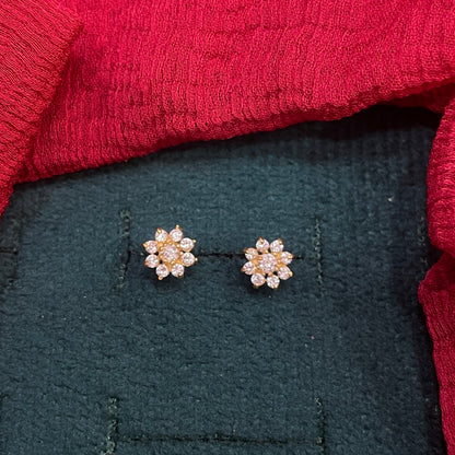 925 Silver Gold Plated Eight Petal Studs for Women | Floral Design