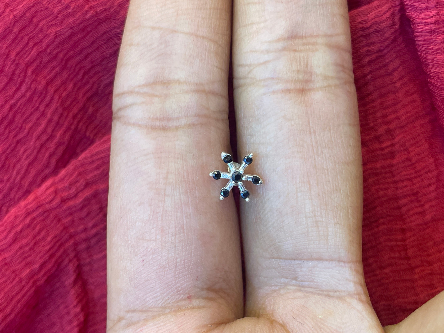 92.5 Silver Modern Second Studs / Nose Pin (Single Piece) | Sleek Stylish Design | Jewellery