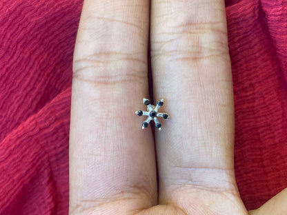 92.5 Silver Modern Second Studs / Nose Pin (Single Piece) | Sleek Stylish Design | Jewellery