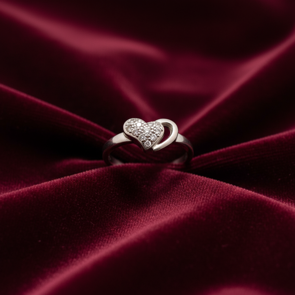 92.5 Silver Heart Ring for Women Size 12 | Stylish Love-Inspired Design | Elegant Gift Jewellery