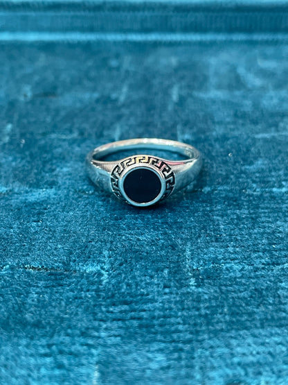 92.5 Silver Black Stone Men’s Ring Size 19 | Stylish Statement Design | Elegant Jewellery
