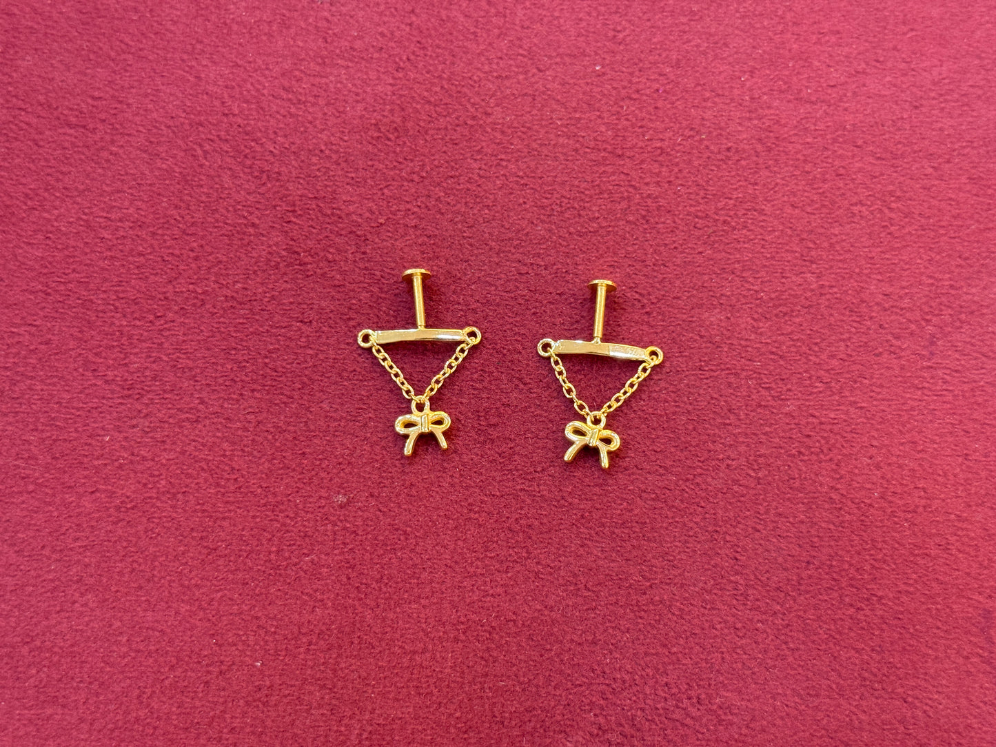 92.5 Silver Gold Plated Bow Bugadi - Pair