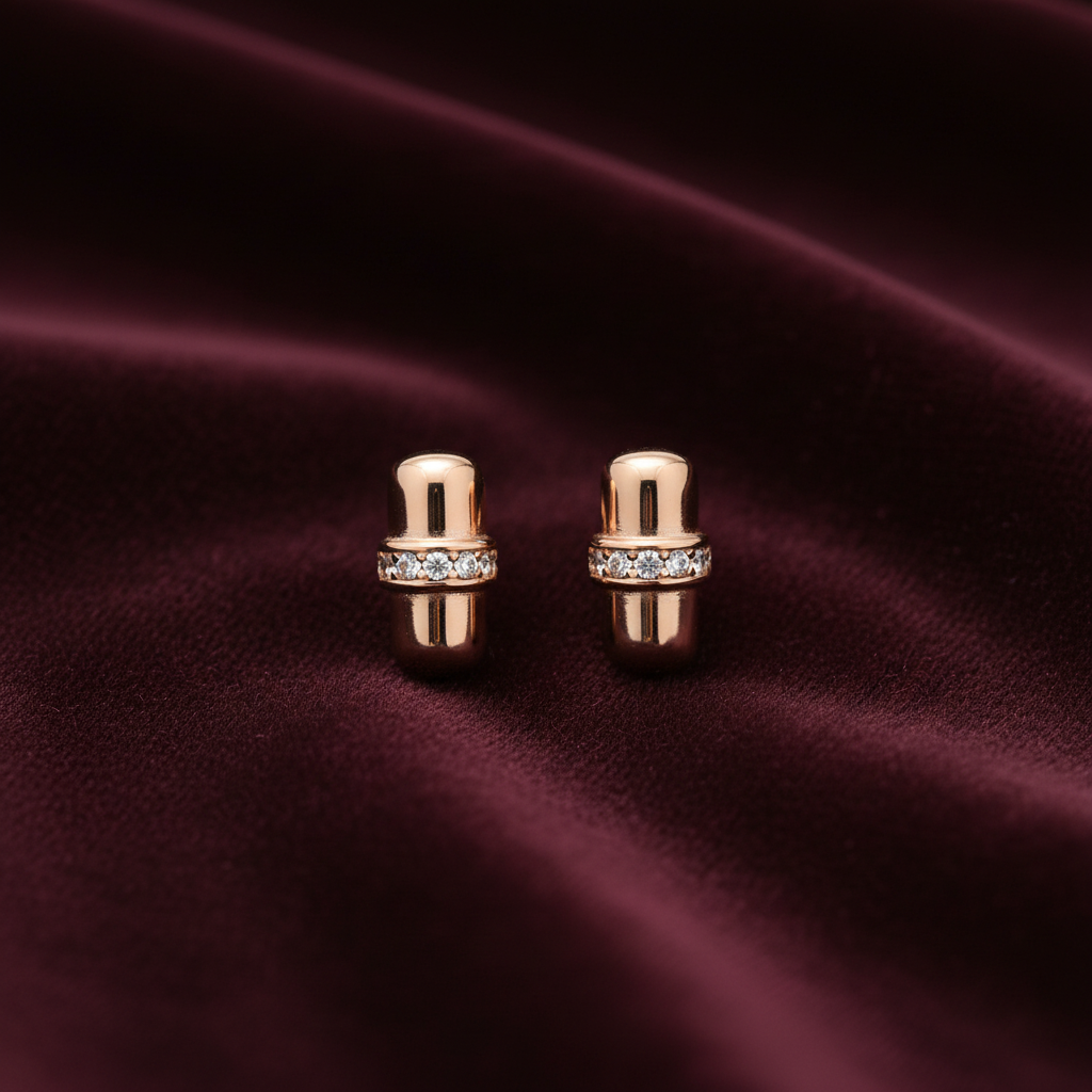92.5 Silver Rose Gold Plated Minimal Earrings for Women | Elegant Simple Design | Jewellery
