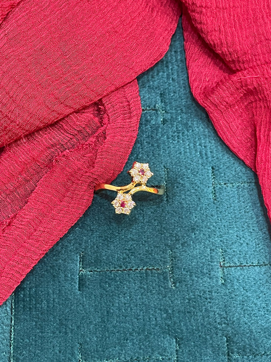 92.5 Silver Gold Plated Stylish Ring for Women Size 13 | Modern Elegant Design | Jewellery