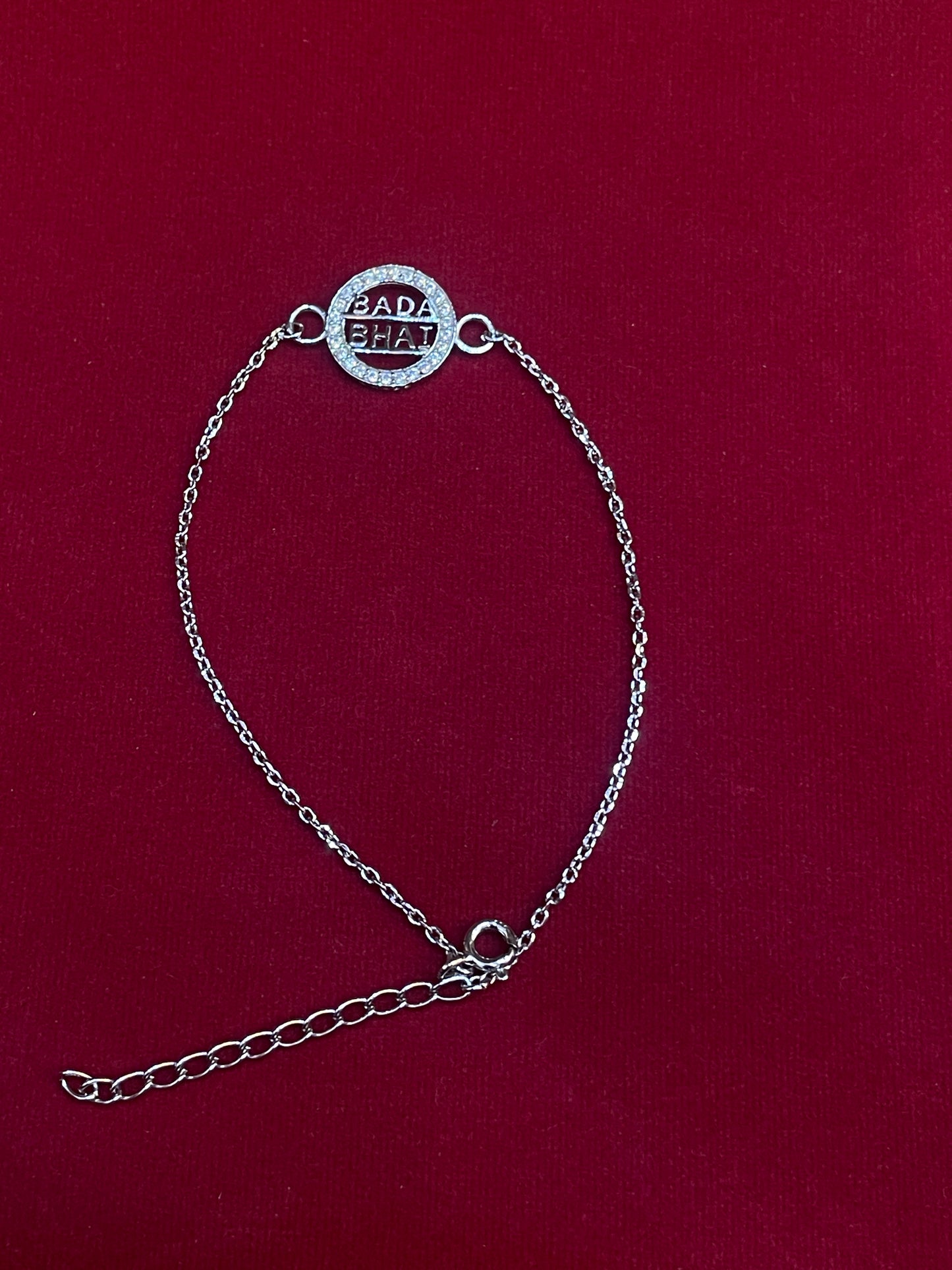 925 Sterling Silver Bada Bhai Rakhi | Stone-Studded Chain Rakhi for Raksha Bandhan