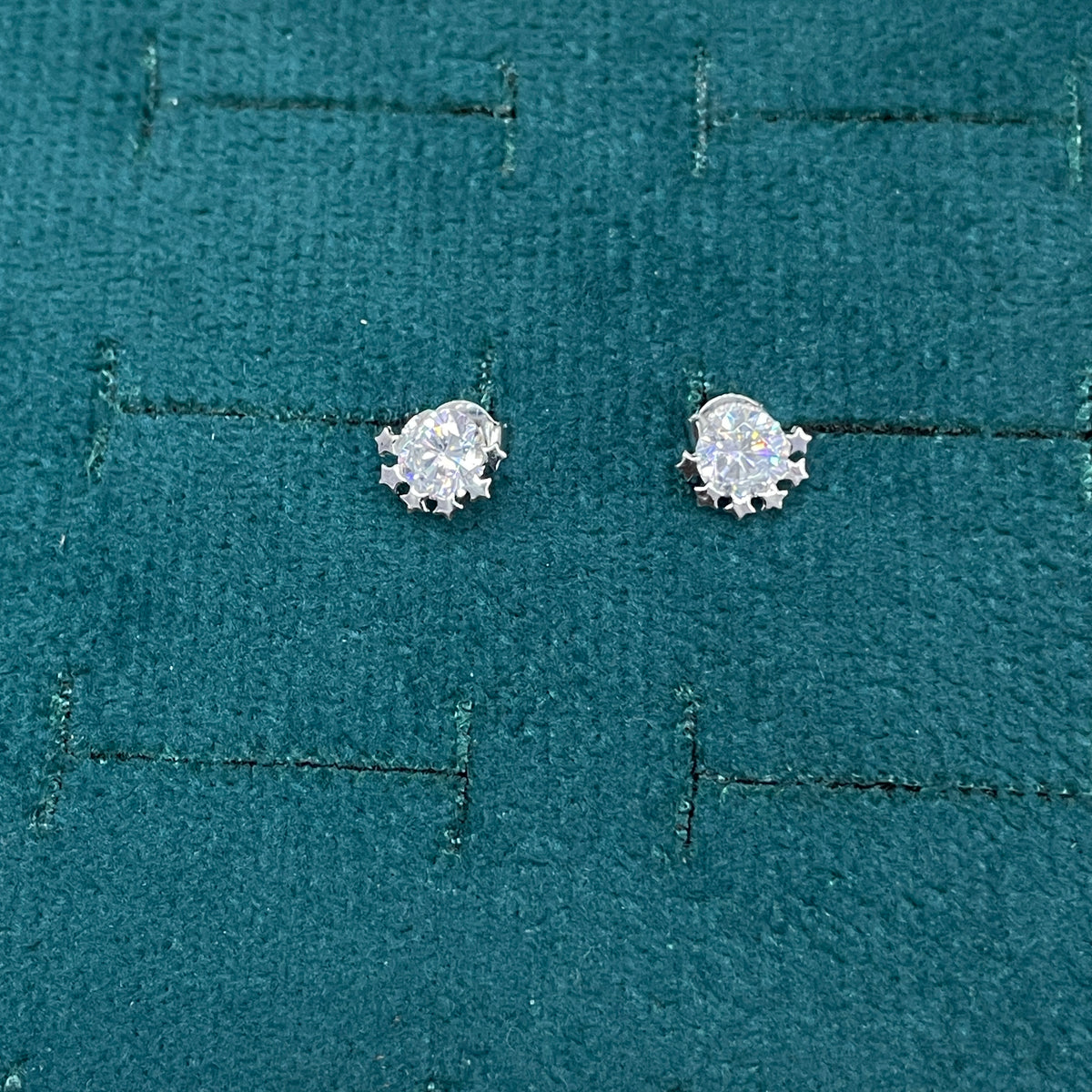 92.5 Silver Premium White Stone Studs | Elegant Sparkle Finish | Jewellery pair