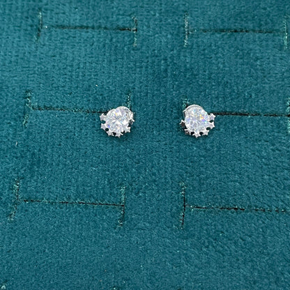 92.5 Silver Premium White Stone Studs | Elegant Sparkle Finish | Jewellery pair