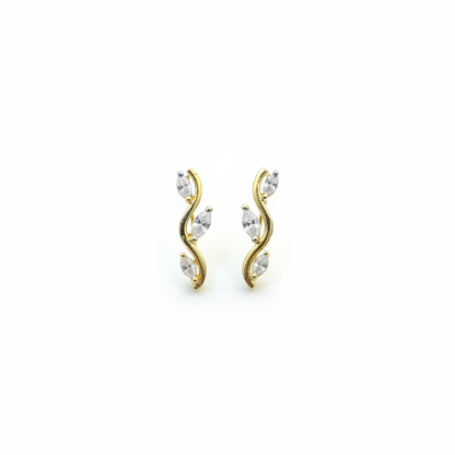 92.5 Silver Gold Plated Leaf Ear Cuffs for Women | Stylish Nature-Inspired Design | Trendy Jewellery