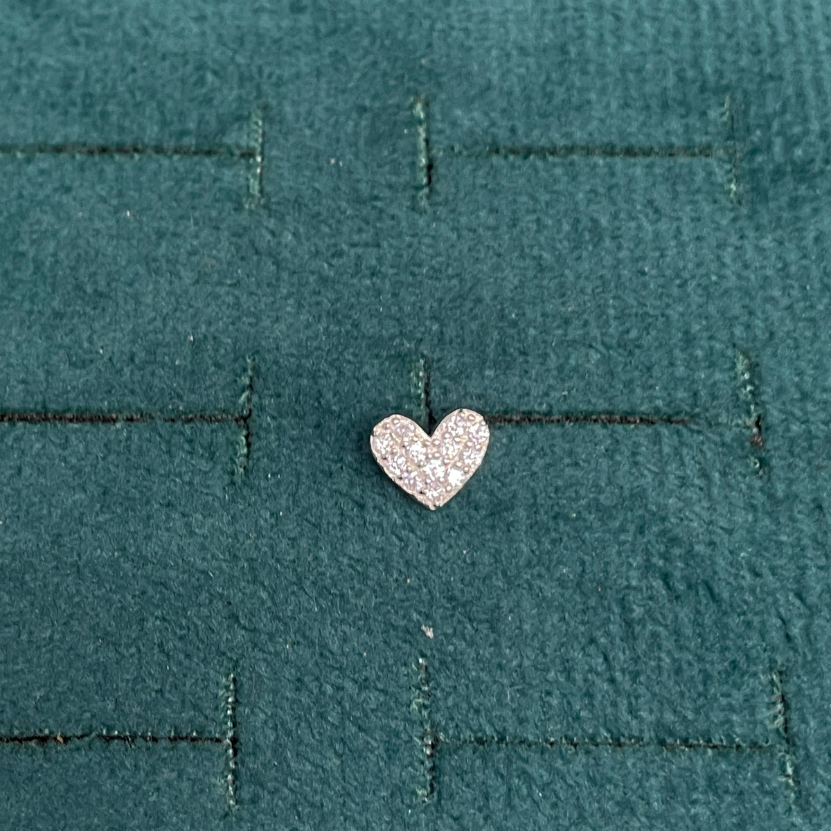 925 Silver Heart Studs - Ball back pair