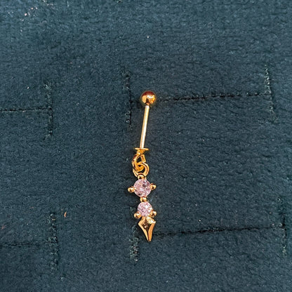 92.5 Silver Gold Plated Dual Stone Bugadi - Pair