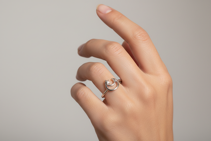 92.5 Silver Moon Star Ring for Women Size 13 | Stylish Celestial Design | Elegant Fashion Jewellery