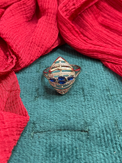 92.5 Silver Classy Stylish Ring for Women Size 14 | Elegant Contemporary Design | Premium Jewellery