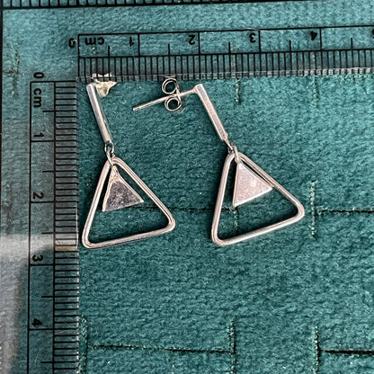 92.5 Silver Minimal Hanging Earrings for Women | Sleek Dangle Design | Elegant Jewellery pair