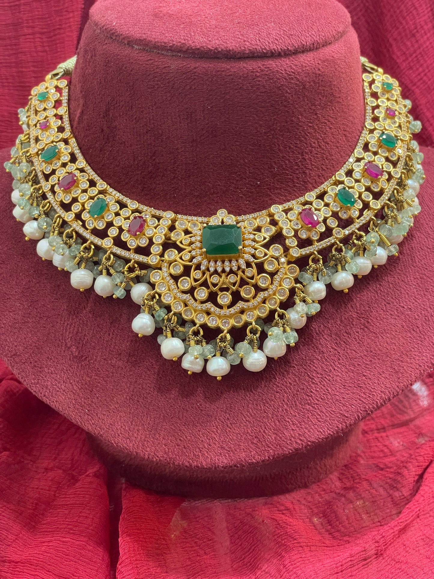 92.5 Silver Gold Plated Stylish Classy Necklace for Women | Elegant Modern Design | Jewellery