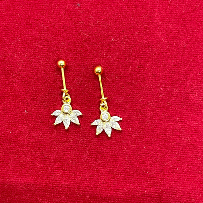 925 Silver Gold-Plated Petal Dangler Bugadi Pair