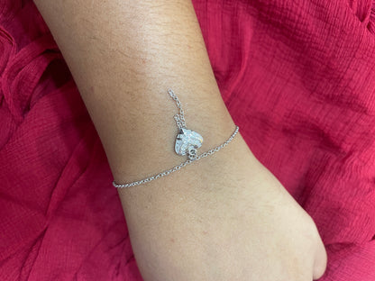 92.5 Silver Minimal Heart Hanging Bracelet for Women 7.5 Inches | Stylish Dangle Design | Elegant Jewellery
