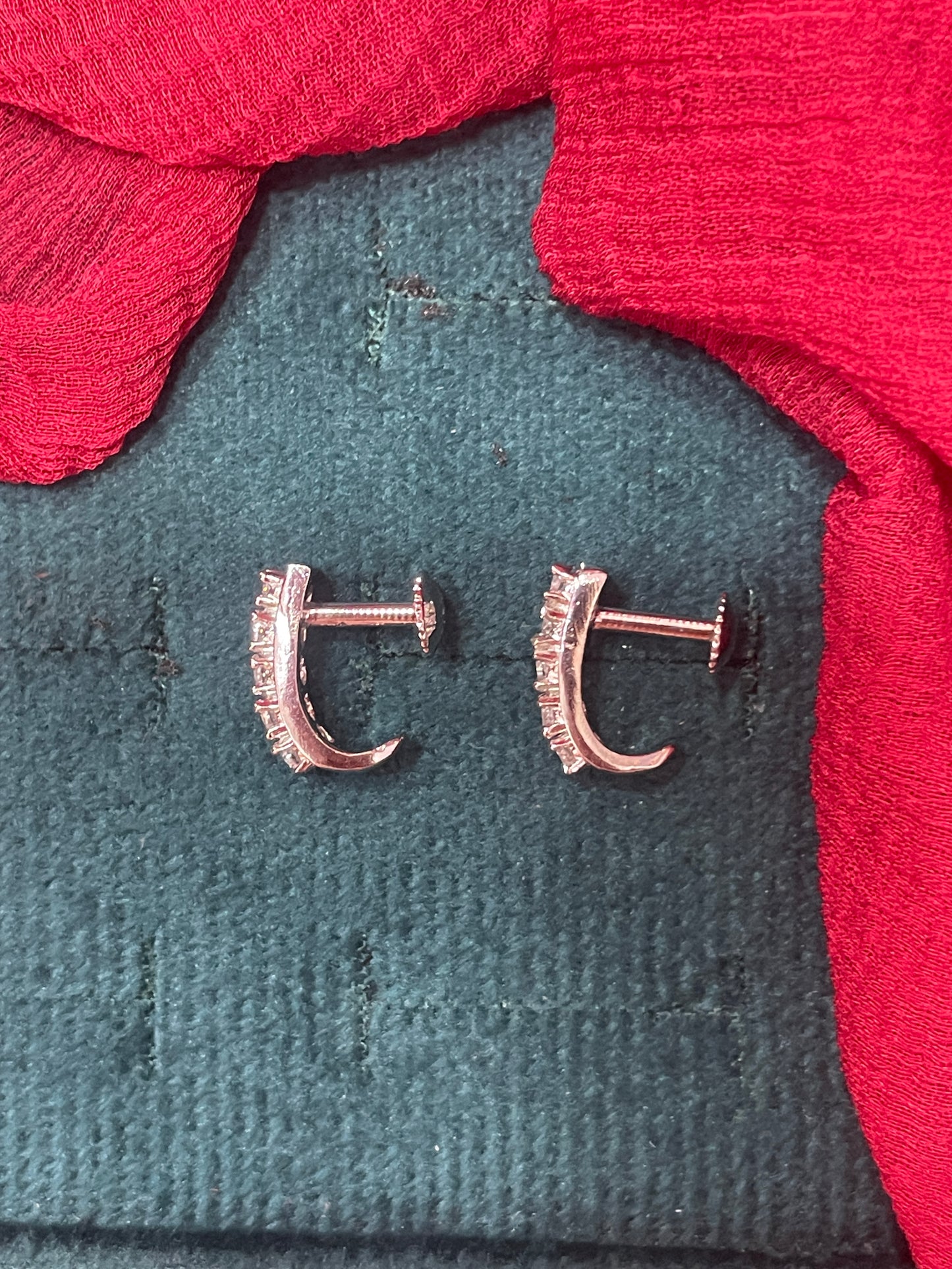 92.5 silver classy CZ white stone earrings