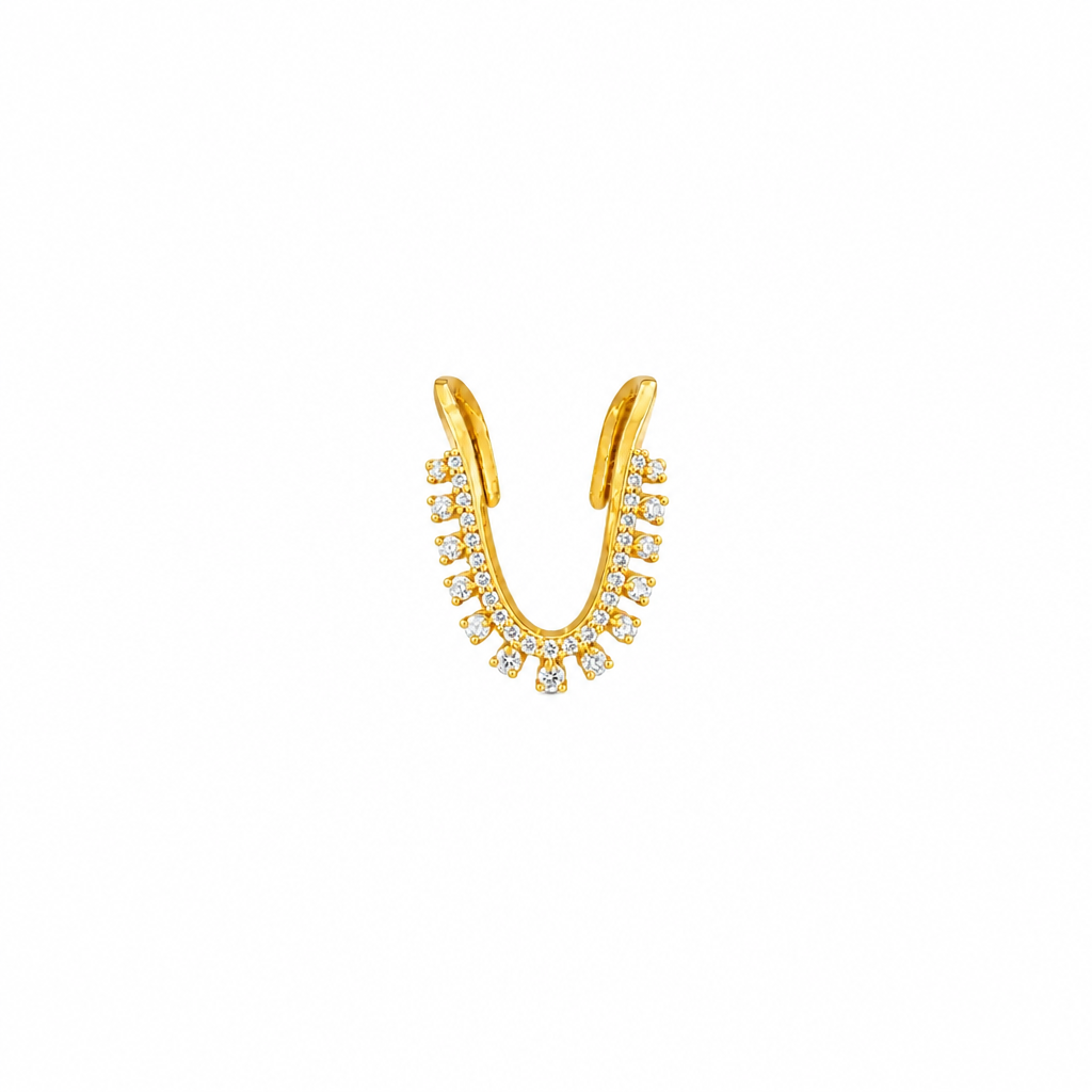 92.5 Silver Gold Plated White CZ Vanki Ring for Women