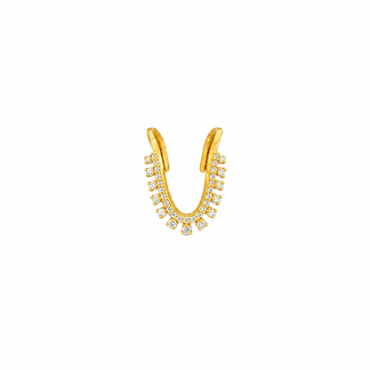 92.5 Silver Gold Plated White CZ Vanki Ring for Women