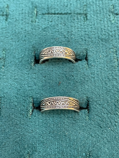92.5 Silver Oxidised Adjustable Toe Rings for Women | Vintage Scroll Design