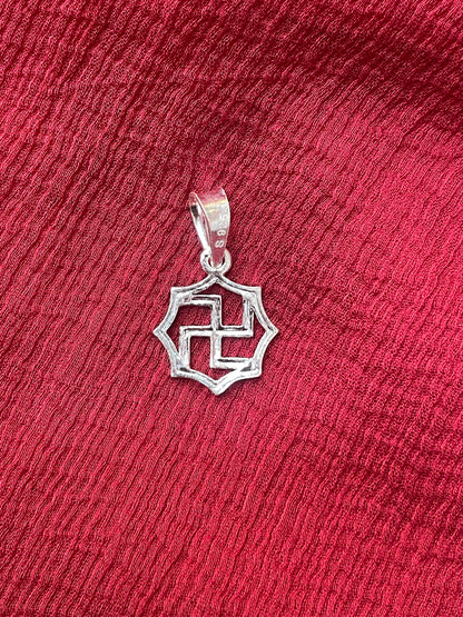 92.5 Silver Swastik Pendant for Men & Women | Sacred Symbol Design | Spiritual Jewellery