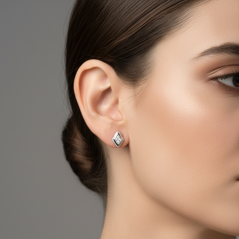 92.5 Silver Simple Earrings for Women | Stylish Minimal Design | Elegant Everyday Jewellery