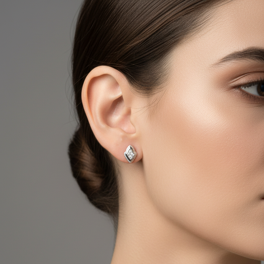 92.5 Silver Simple Earrings for Women | Stylish Minimal Design | Elegant Everyday Jewellery