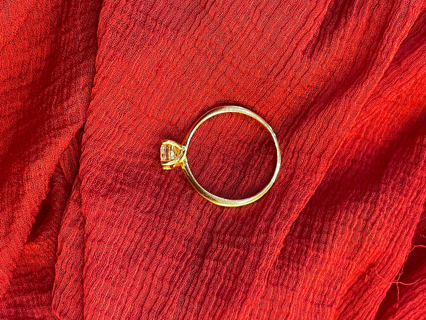 92.5 Silver Gold Plated Minimal White Stone Ring for Women Size 13 | Elegant Jewellery