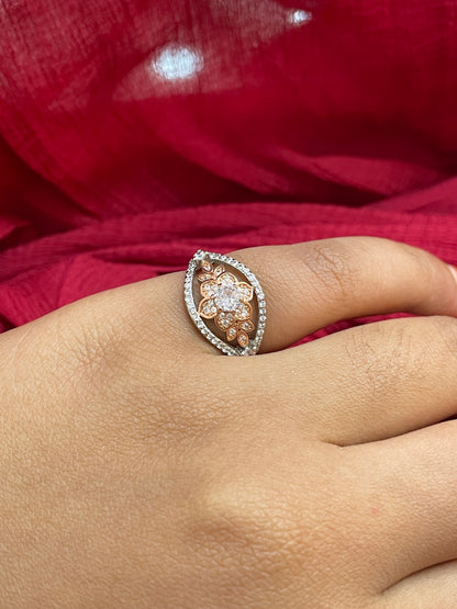 92.5 Silver Rose Gold Plated Ring for Women Size 9 | Stylish Elegant Design | Premium Jewellery